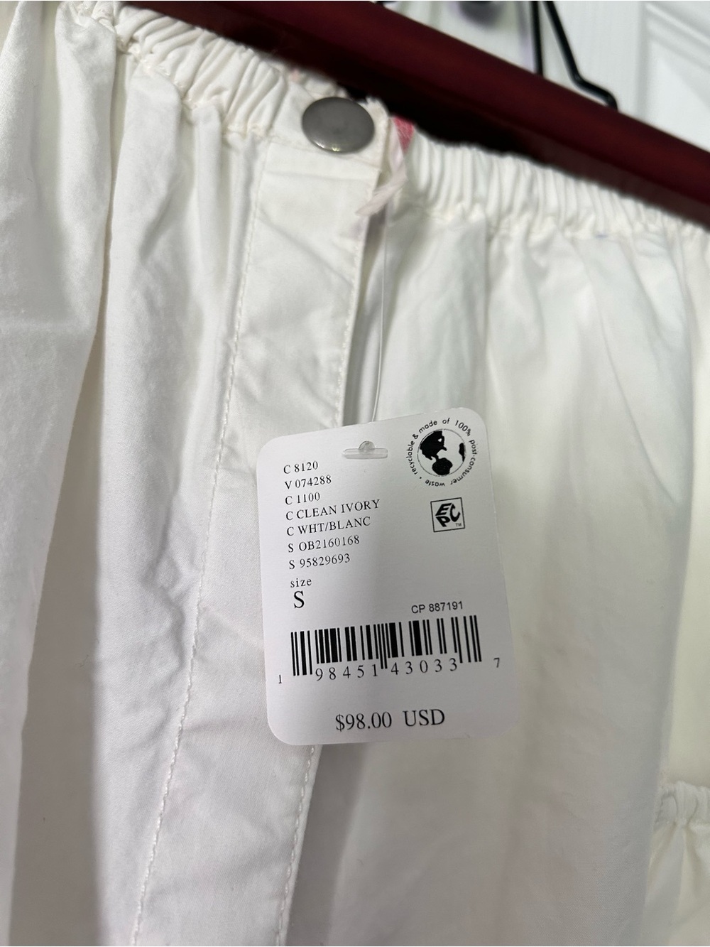 Free People Maxi Skirt Cotton Button Up Ivory Women Small Pockets New - Picture 2 of 13